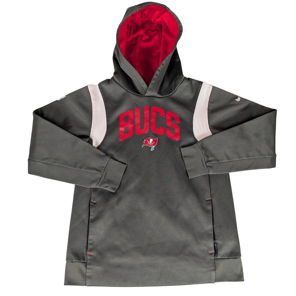 Nike Tampa Bay Buccaneers NFL Therma-FIT Hoodie‎ Pewter Grey Kids M 10-12